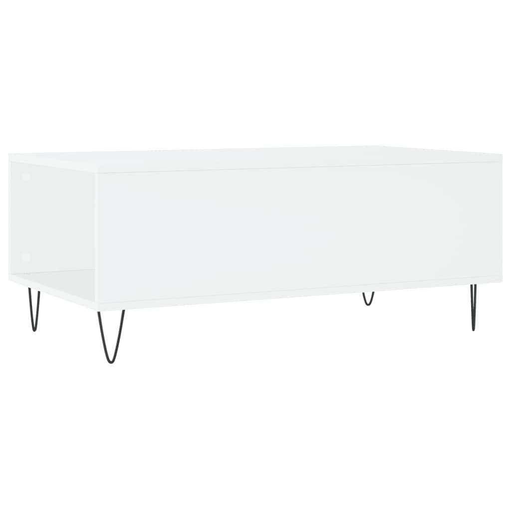 Tavolino da Salotto Bianco 90x50x36,5 cm in Legno Multistrato