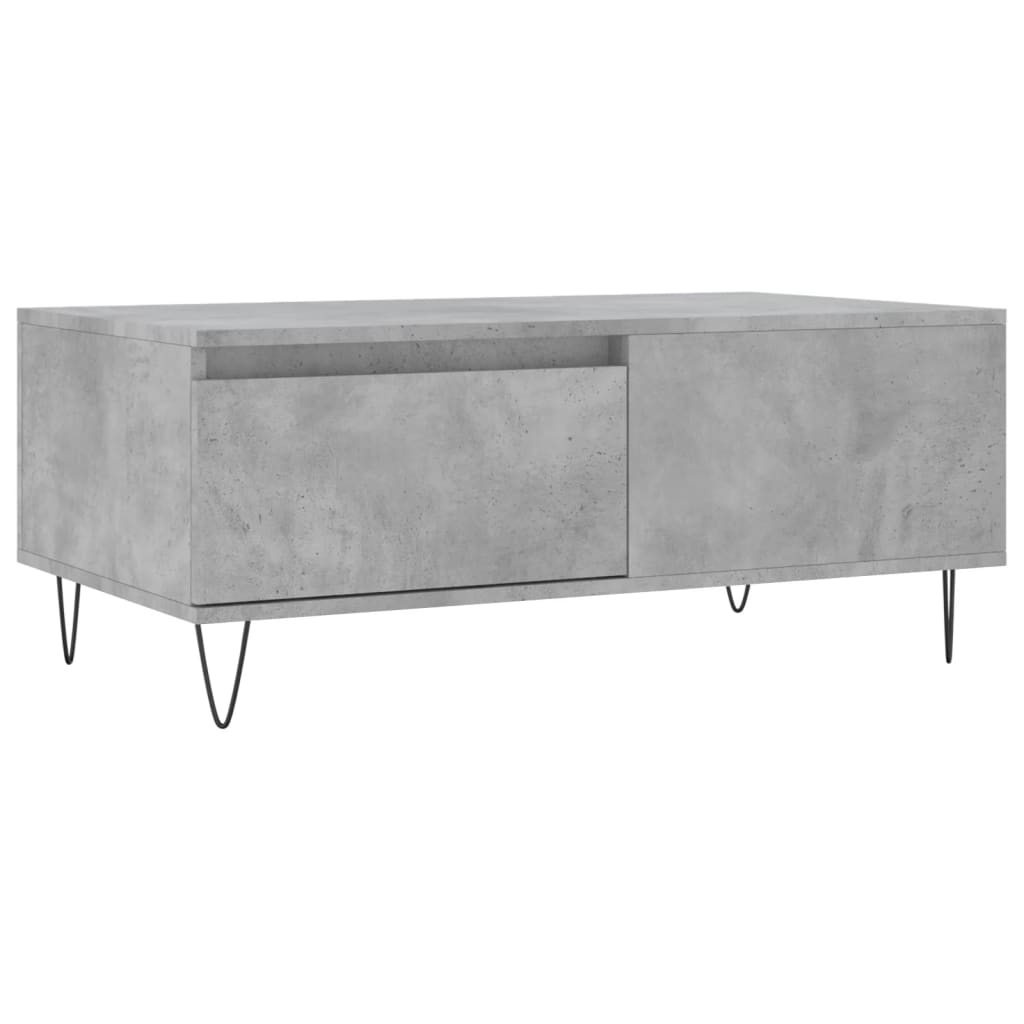 Tavolino Salotto Grigio Cemento 90x50x36,5 cm Legno Multistrato