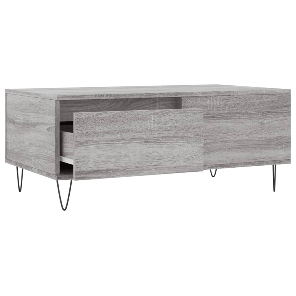 Tavolino Salotto Grigio Sonoma 90x50x36,5 cm Legno Multistrato