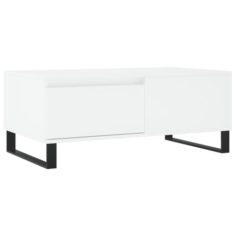 Tavolino da Salotto Bianco 90x50x36,5 cm in Legno Multistrato