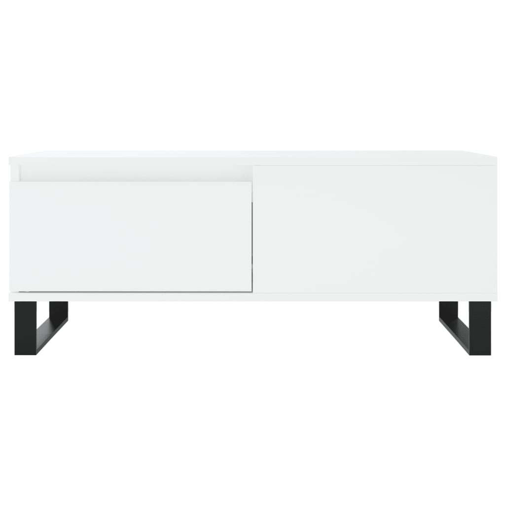 Tavolino da Salotto Bianco 90x50x36,5 cm in Legno Multistrato