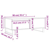 Tavolino da Salotto Bianco 90x50x36,5 cm in Legno Multistrato