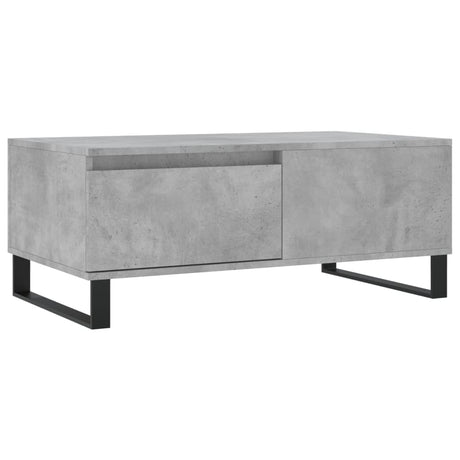 Tavolino Salotto Grigio Cemento 90x50x36,5 cm Legno Multistrato