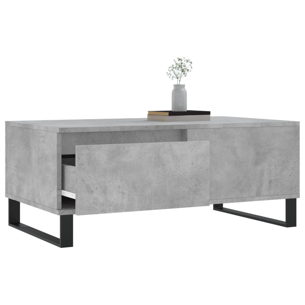 Tavolino Salotto Grigio Cemento 90x50x36,5 cm Legno Multistrato