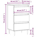 Credenza Rovere Fumo 40x35x70 cm in Legno Multistrato