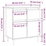 Credenza Grigio Cemento 60x35x70 cm in Legno Multistrato