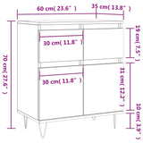 Credenza Rovere Sonoma 60x35x70 cm in Legno Multistrato