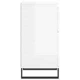 Credenze 2 pz Bianco Lucido 40x35x70 cm in Legno Multistrato