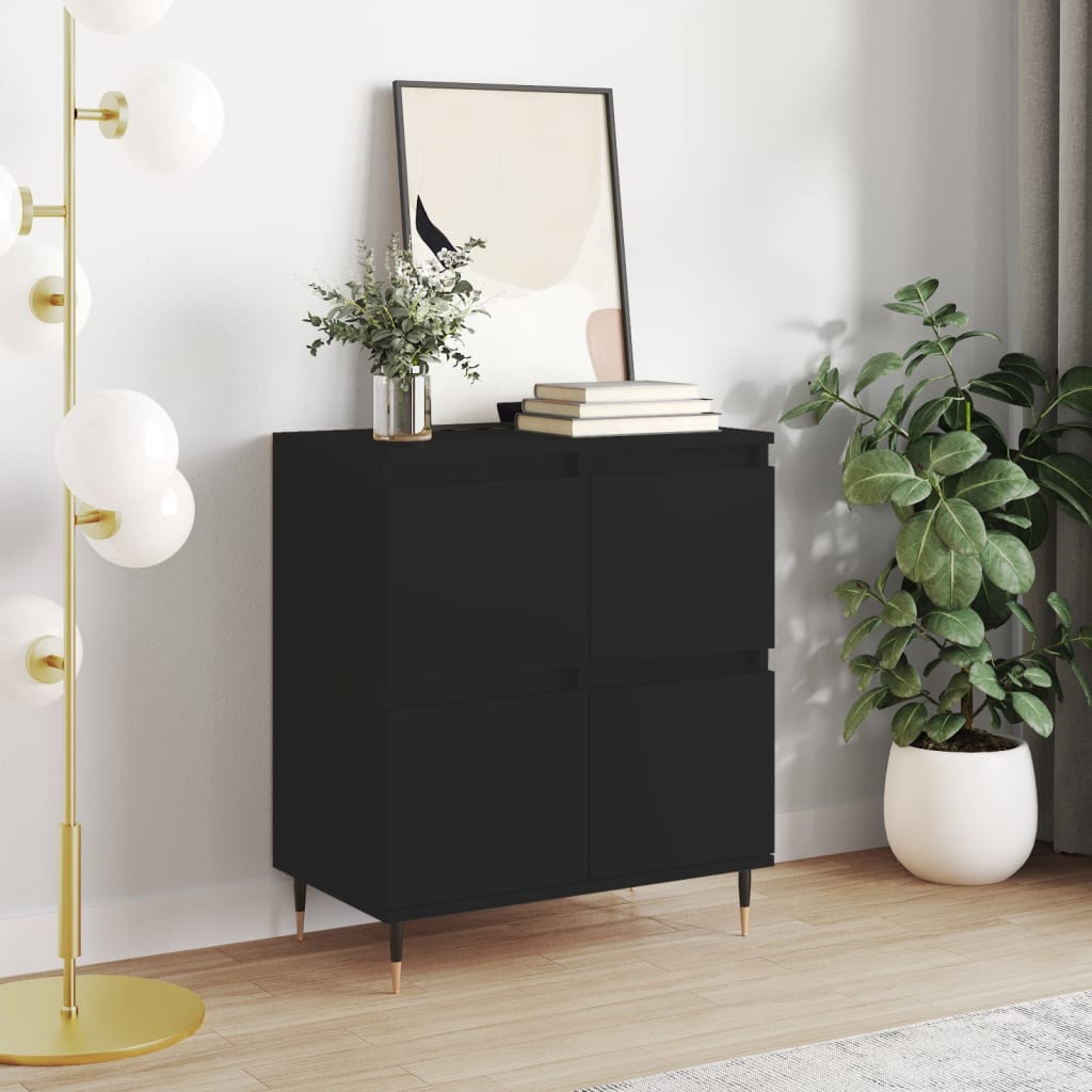 Credenza Nero 60x35x70 cm in Legno Multistrato