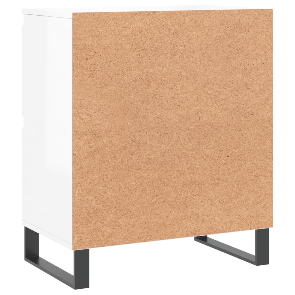 Credenza Bianco Lucido 60x35x70 cm in Legno Multistrato