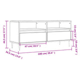 Mobile TV Rovere Fumo 100x34,5x44,5 cm in Legno Multistrato