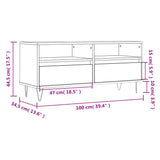 Mobile per TV Grigio Cemento 100x34,5x44,5 cm Legno Multistrato