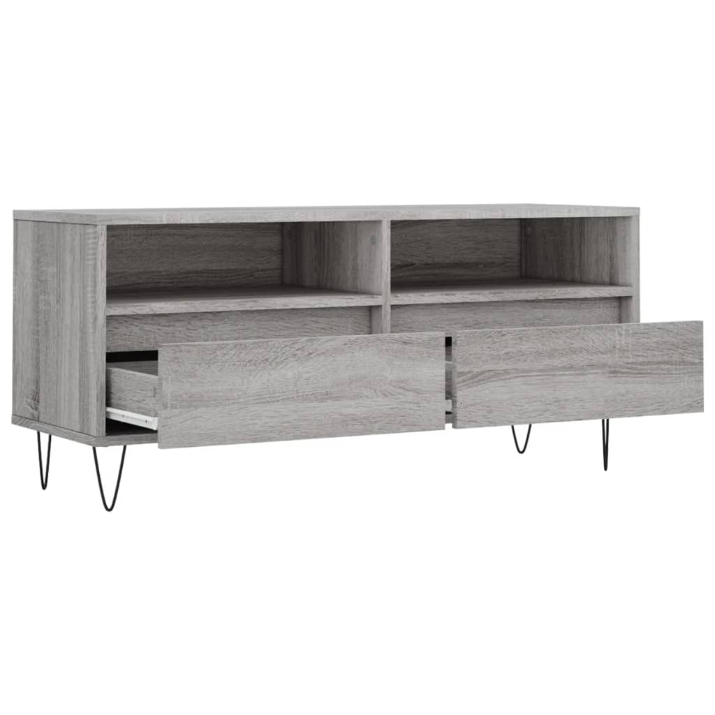 Mobile Porta TV Grigio Sonoma 100x34,5x44,5cm Legno Multistrato