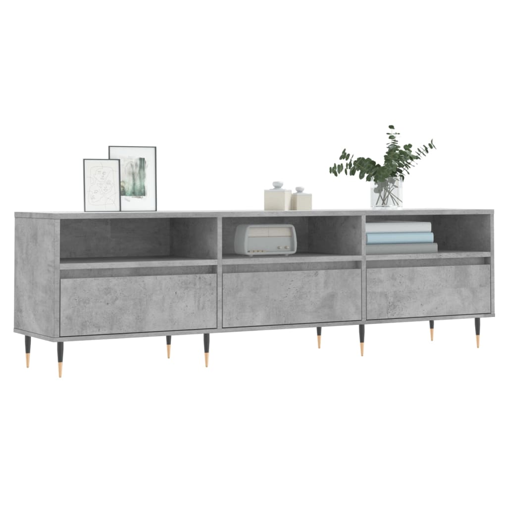 Mobile TV Grigio Cemento 150x30x44,5 cm Legno Multistrato