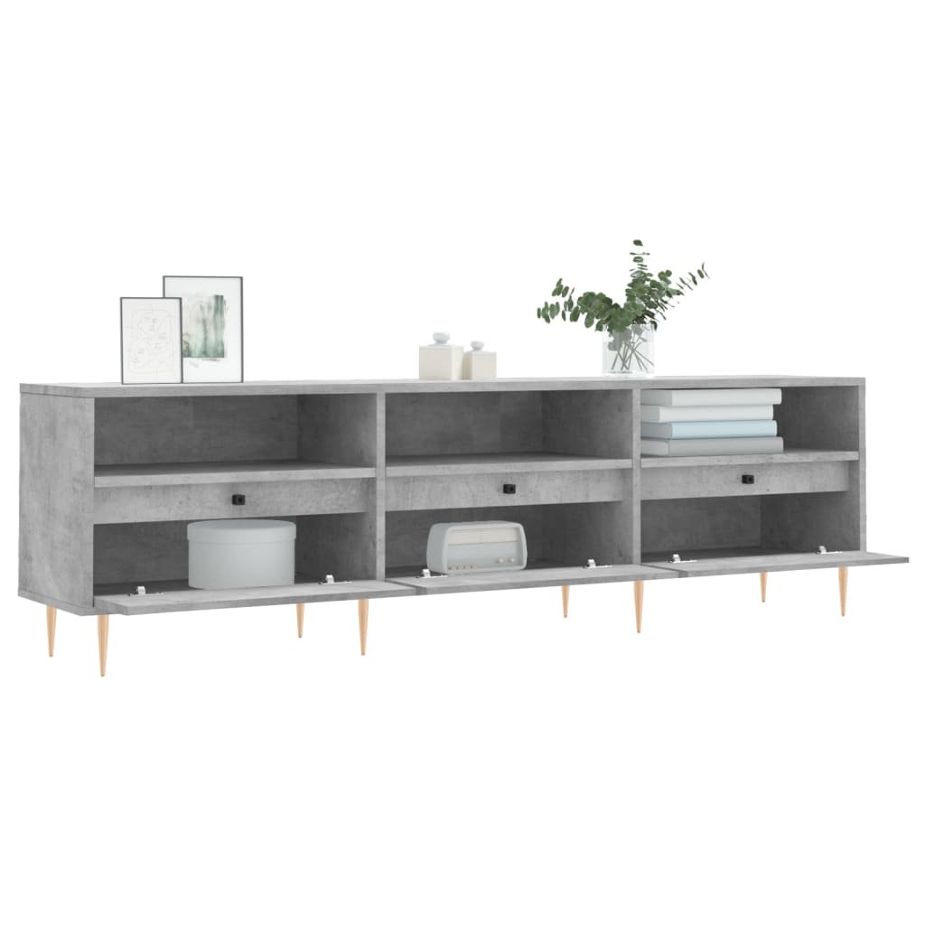 Mobile TV Grigio Cemento 150x30x44,5 cm Legno Multistrato