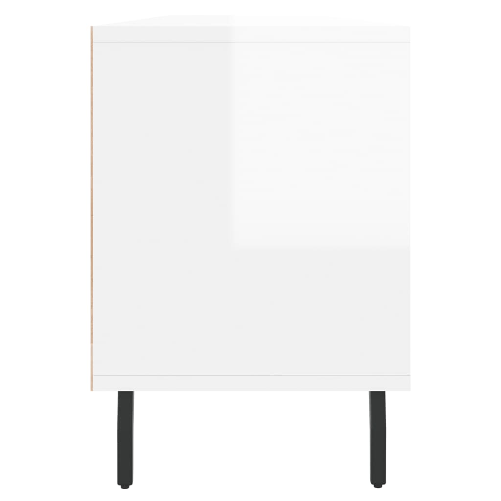 Mobile Porta TV Bianco Lucido 150x30x44,5 cm Legno Multistrato