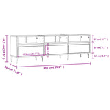 Mobile Porta TV Bianco Lucido 150x30x44,5 cm Legno Multistrato