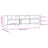 Mobile TV Grigio Cemento 150x30x44,5 cm Legno Multistrato