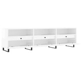 Mobile Porta TV Bianco Lucido 150x30x44,5 cm Legno Multistrato