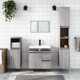 Armadietto Bagno Grigio Sonoma 30x30x190cm in Legno Multistrato