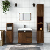 Armadietto Bagno Rovere Marrone 30x30x190cm Legno Multistrato