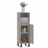 Armadietto Bagno Grigio Sonoma 30x30x100cm in Legno Multistrato