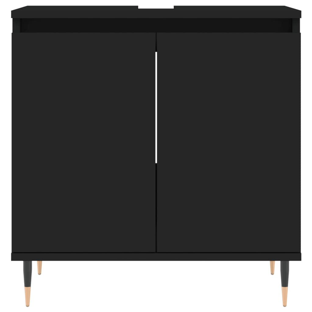 Mobile da Bagno Nero 58x33x60 cm in Legno Multistrato