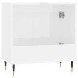 Armadietto Bagno Bianco Lucido 58x33x60cm in Legno Multistrato