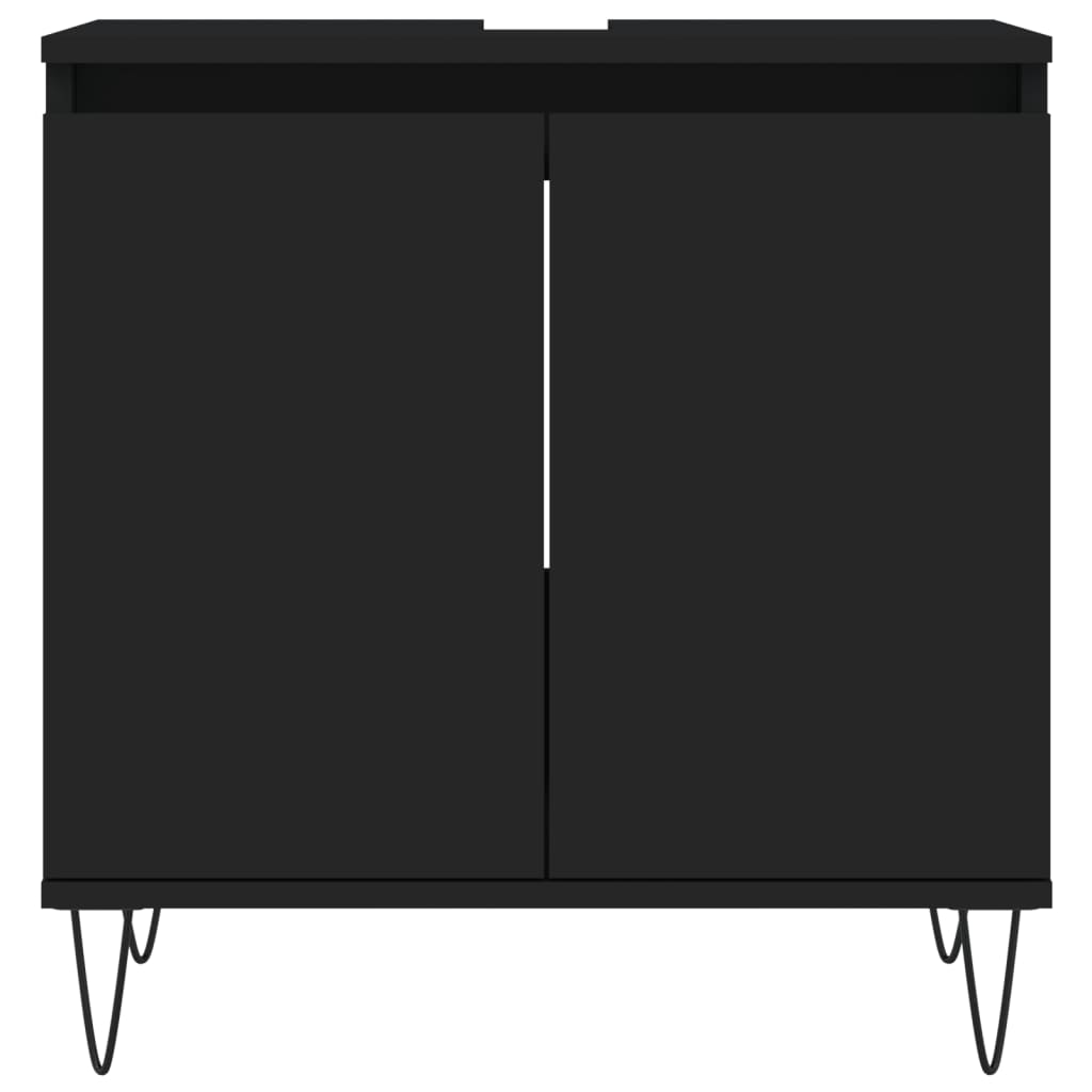 Mobile da Bagno Nero 58x33x60 cm in Legno Multistrato