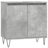 Armadietto da Bagno Grigio Cemento 58x33x60cm Legno Multistrato