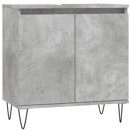 Armadietto da Bagno Grigio Cemento 58x33x60cm Legno Multistrato