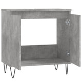 Armadietto da Bagno Grigio Cemento 58x33x60cm Legno Multistrato