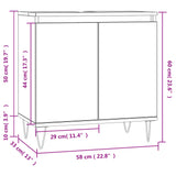 Armadietto da Bagno Grigio Cemento 58x33x60cm Legno Multistrato