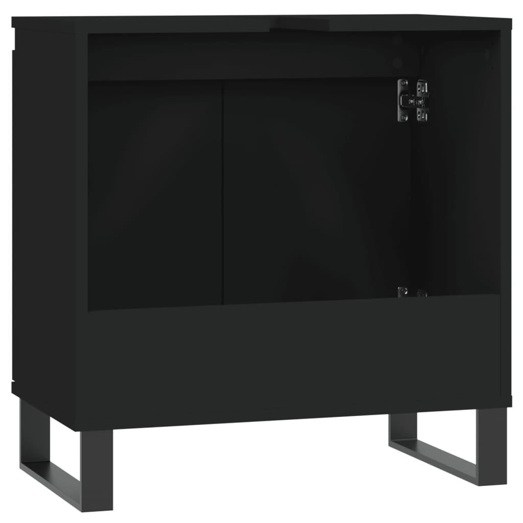 Mobile da Bagno Nero 58x33x60 cm in Legno Multistrato