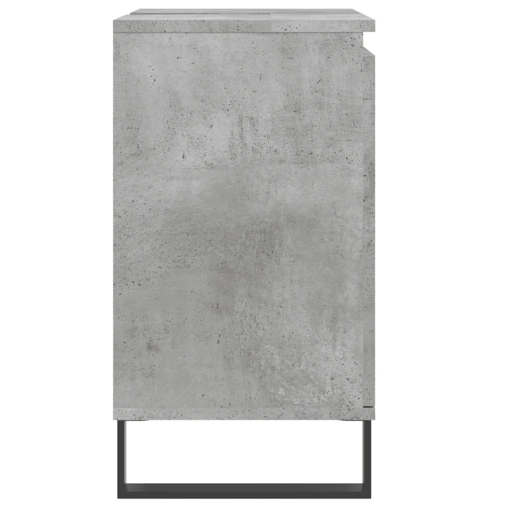 Armadietto da Bagno Grigio Cemento 58x33x60cm Legno Multistrato