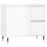 Armadietto Bagno Bianco Lucido 65x33x60cm in Legno Multistrato