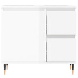 Armadietto Bagno Bianco Lucido 65x33x60cm in Legno Multistrato