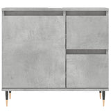 Armadietto da Bagno Grigio Cemento 65x33x60cm Legno Multistrato