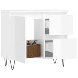 Armadietto Bagno Bianco Lucido 65x33x60cm in Legno Multistrato