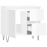 Armadietto Bagno Bianco Lucido 65x33x60cm in Legno Multistrato