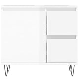 Armadietto Bagno Bianco Lucido 65x33x60cm in Legno Multistrato