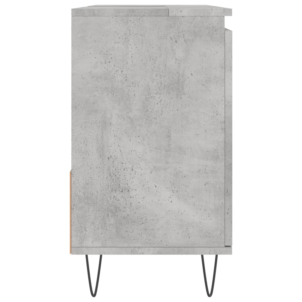 Armadietto da Bagno Grigio Cemento 65x33x60cm Legno Multistrato