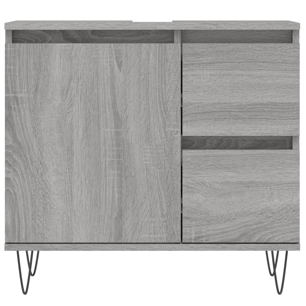 Armadietto Bagno Grigio Sonoma 65x33x60 cm in Legno Multistrato