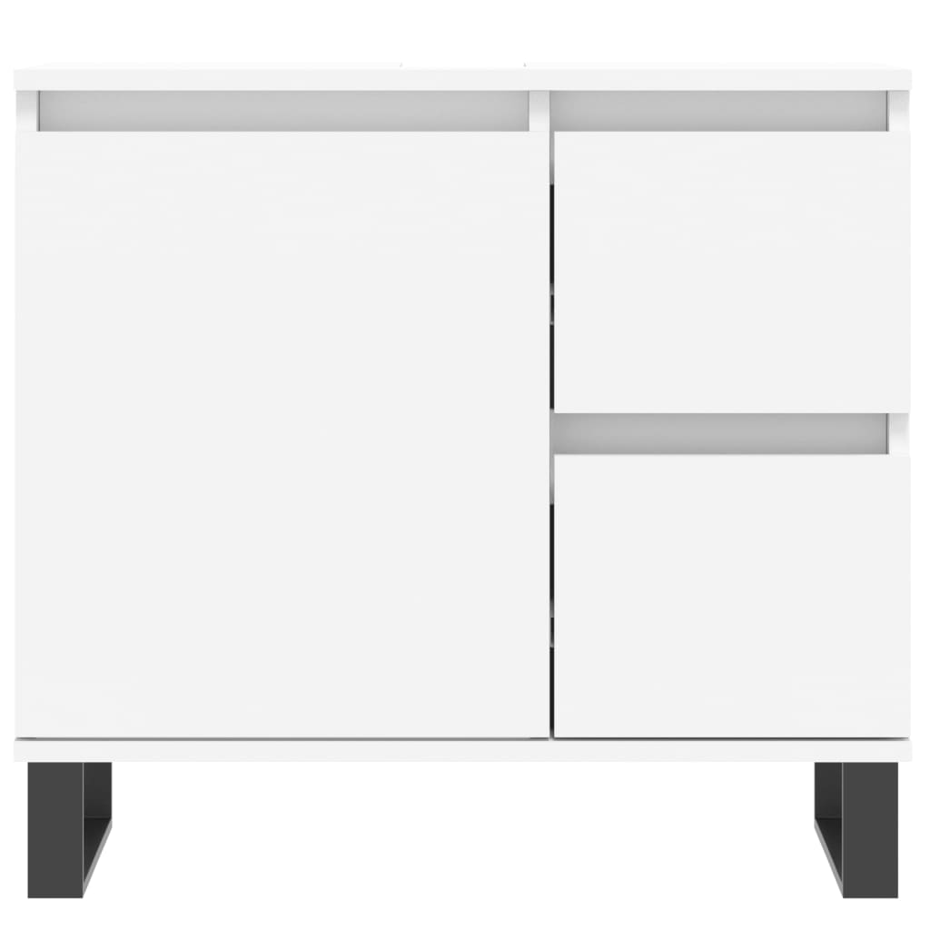 Armadietto da Bagno Bianco 65x33x60 cm in Legno Multistrato