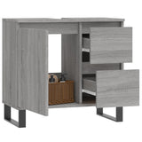 Armadietto Bagno Grigio Sonoma 65x33x60 cm in Legno Multistrato