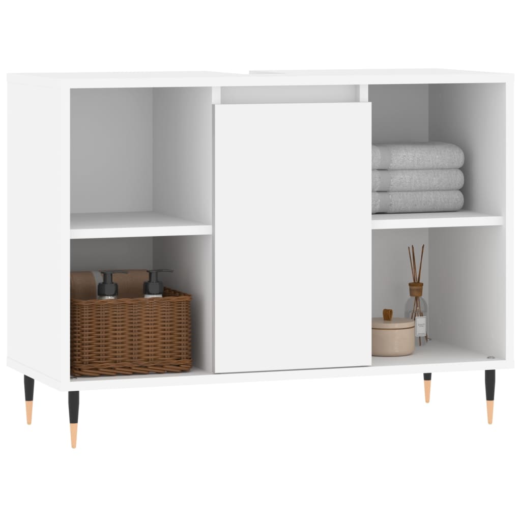 Mobile da Bagno Bianco 80x33x60 cm in Legno Multistrato