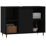 Mobile da Bagno Nero 80x33x60 cm in Legno Multistrato