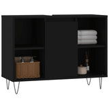 Mobile da Bagno Nero 80x33x60 cm in Legno Multistrato