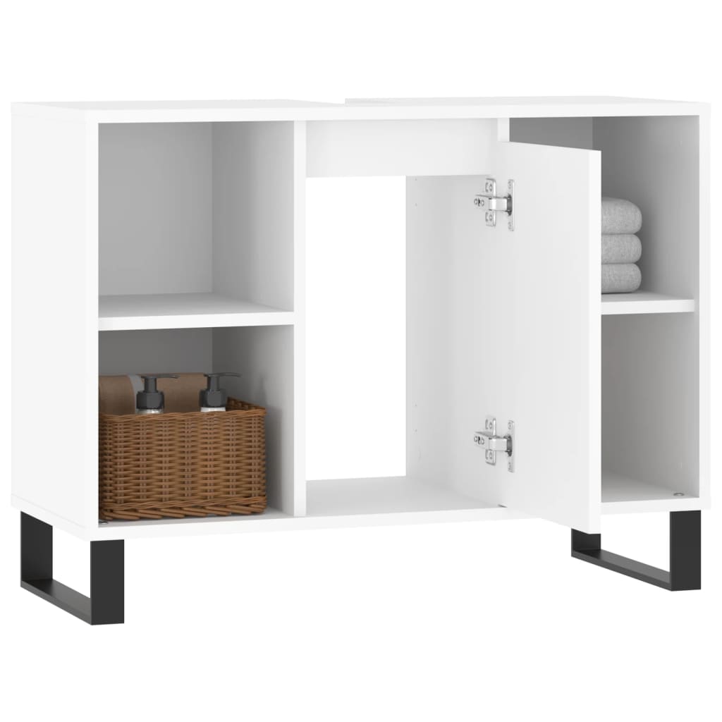 Mobile da Bagno Bianco 80x33x60 cm in Legno Multistrato