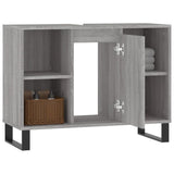 Mobile da Bagno Grigio Sonoma 80x33x60 cm in Legno Multistrato